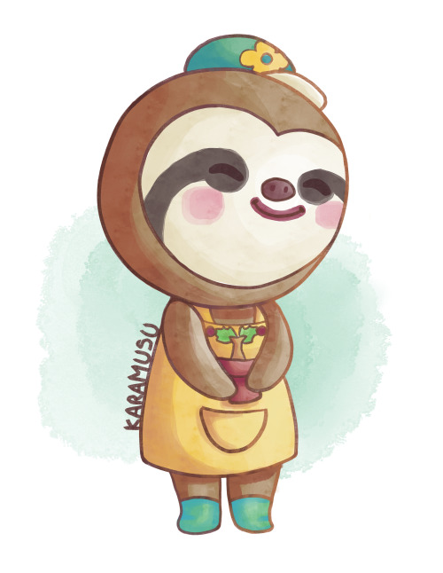 I have an obsession with this sloth, i just recently bought his flower stand in Pocket camp because 