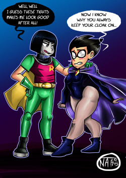 Raven and robin head swap!Another commission!!!