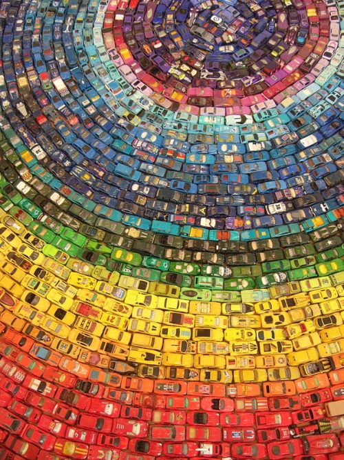    Rainbow Car Atlas made of 2,500 Toy Cars by David T. Waller 