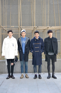 koreanmalemodels:  Kim Wonjoong, Cho Minho, Do Sangwoo, and Park Jiwoon at Seoul Fashion Week, March 2013