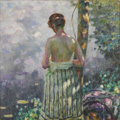 Garden Scene   -   Louis Ritman , 1915American, 1889 – 1963 oil on canvas, 39 ½ x 39 ½