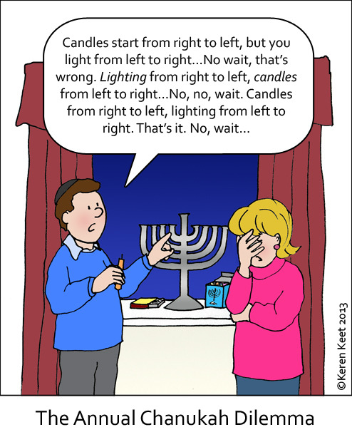 tzedektzedek-tirdof: keshetchai: You put in candles the way you read Hebrew (right to left) and ligh