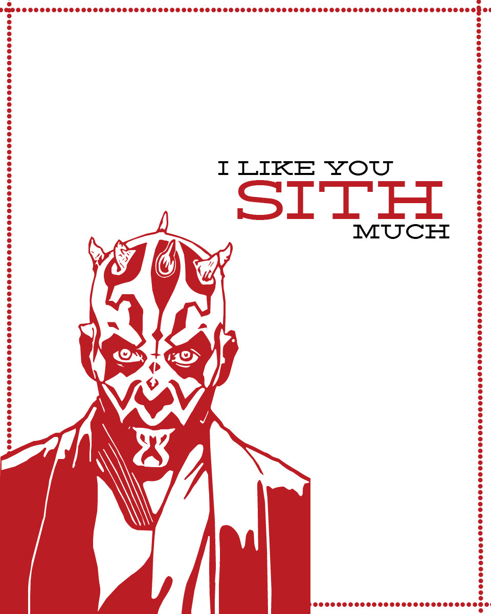 sexygeek74:  truebluemeandyou:DIY Star War Valentine’s Day Card Printables from