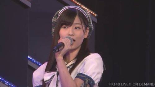 hkt48g:4th generation member Tsukiashi Amane did her   Zenza Girl debut today, performing   Romance Kakurenbo   before Team H stage!