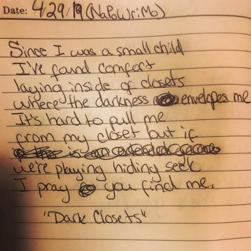 #NaPoWriMo Day 29 - &ldquo;Dark Closets&rdquo; . . . . . . #wordporn #poetry #igpoetsociety #nationa