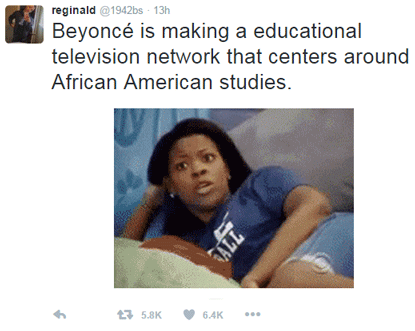 thingstolovefor:  Unlike Oprah’s network, which broadcasts talk shows, soaps and sitcoms, Beyonce’s is likely to have an educational focus instead … platform is said to create content designed to celebrate African and American studies.  American