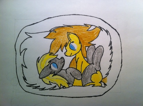 isle-of-forgotten-dreams:ask-mage-wing:Mage and Sera from isle-of-forgotten-dreams in her tail my part of the art trade :3awe (/;u;)/ so cute  x3! Hairfort~! :B