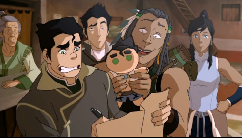 shadownomad:  I loved the designs of the Nuktuk fans (Lilly and McCow)! Other than the sun tribe from ATLA and of course the water tribes, we never saw if there were any Earth Kingdom Native American like tribes. They look like old Pioneers.  