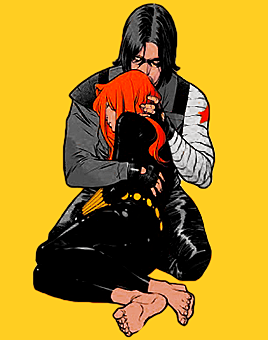 jamestasha:Bucky and Natasha + hugs:Captain America Vol. 5 #45 / Black Widow (2020) #5 and #10 / Bla