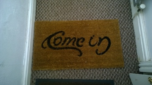 A clever rug at the front door…