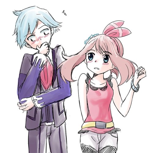 amai-tapioca:  「先は …「好き」で言うだでー！！」 “Did he just said…’He likes me’?” If you played ORAS, there was a scene like that… sortakinda…It’s a fan imagination i guess X3 Well… I ship them now. 