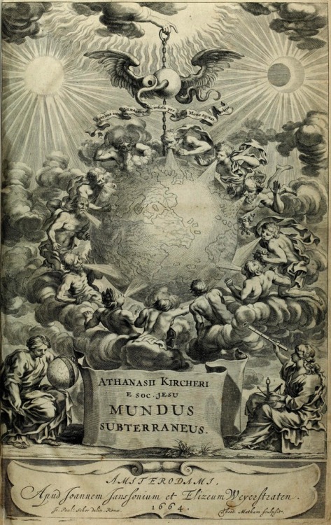 Athanasius Kircher (1602-1680), ‘Frontpiece’, “Mundus Subterraneus”, 1665Sou