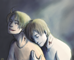 lelelittlelenore:  *cry here, cry there, colour casually, blur everything and add a texture* Et voilà. I know it’s not good, but I enjoyed doing this drawing, it relaxed me. And I like how Ivan turned out. He looks so… peaceful. Good rest, my baby,