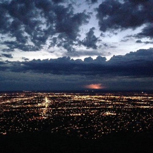 Lightening 7k feet above Albuquerque #Sandia #sandiamountains