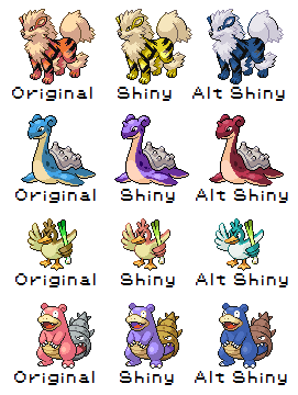 Got a little bit bored at work and decided to do some Shiny Pokemon recolors- specifically Gen 1 and