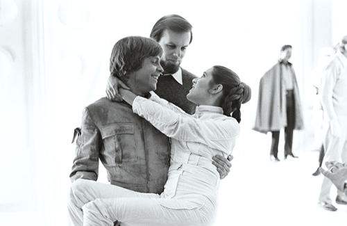 spirkachu:Carrie and Mark behind the scenes of The Empire Strikes Back, 1979 (x)