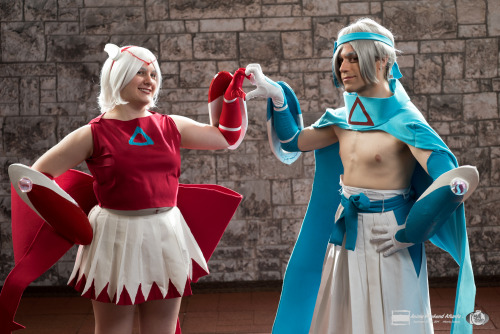 Formal set of RoseSpirit’s Latias and my Latios cosplays, taken at AWAPhotographer - Bryan Hum