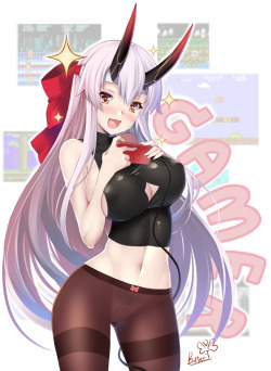 butter-t:  Finish coloring Tomoe. Actually, few days ago, I thought I would do line art only. But since I got persuaded, I did the color too.Of course, there is NSFW version for those who supported R Tier and above. (At first, I didn’t play to make