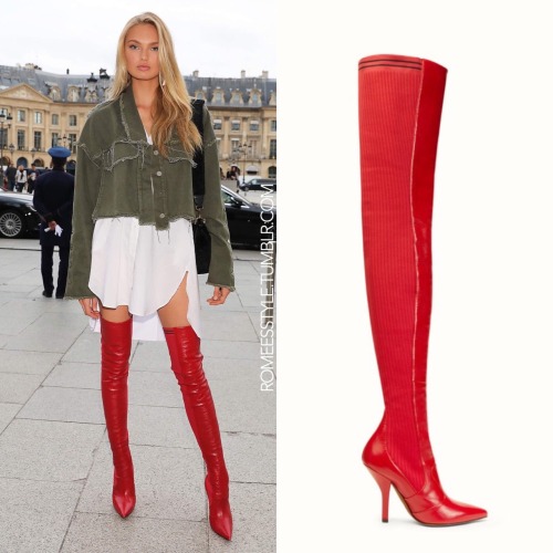 fendi red over the knee boots