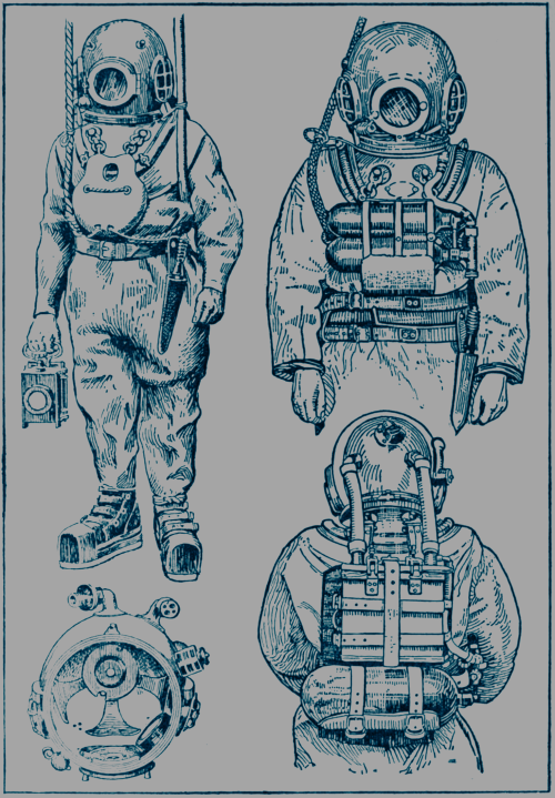 nemfrog:

Diving suits. The sea and its wonders. n.d.Internet Archive 