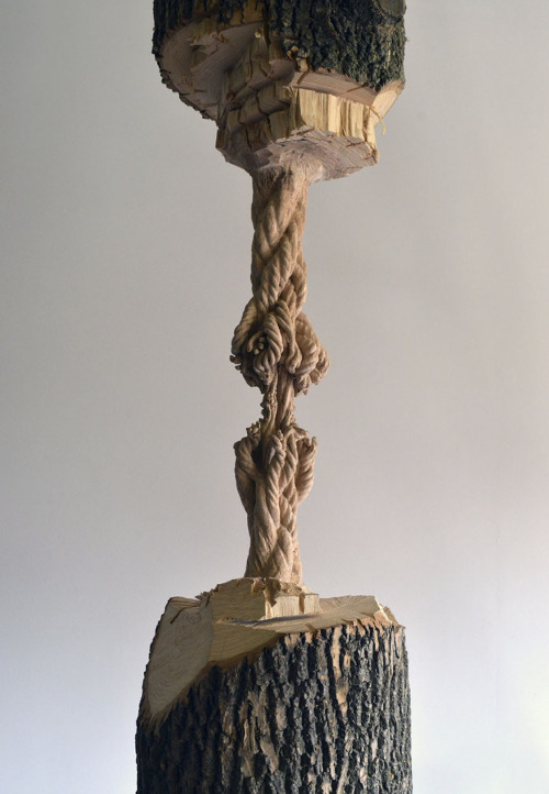 wittyusernamed:thedesigndome:Artist Carves Wooden Rope Sculpture From a Tree TrunkArtist Maskull Las