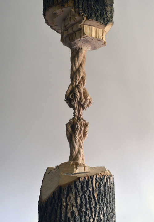 thedesigndome: Artist Carves Wooden Rope Sculpture From a Tree Trunk Artist Maskull Lasserre indulge