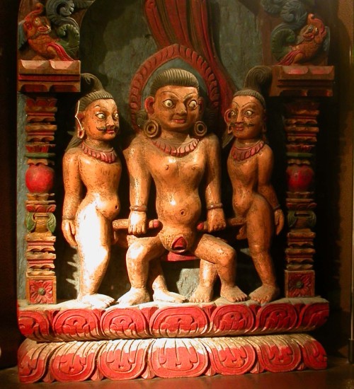 Today’s piece of non-gender conforming art history is an undated carved and painted wooden sculpture