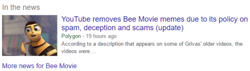 gantai:santamander:NObee movie but every time they say “bee” youtube becomes a step