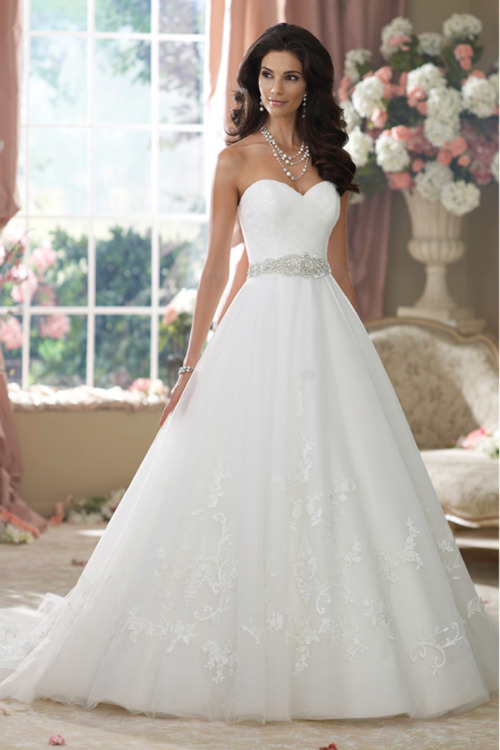 applique a-line sweetheart waistline 2014 wedding dress