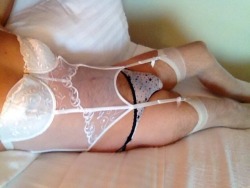 dashingdan76:  Wife’s white corset! 