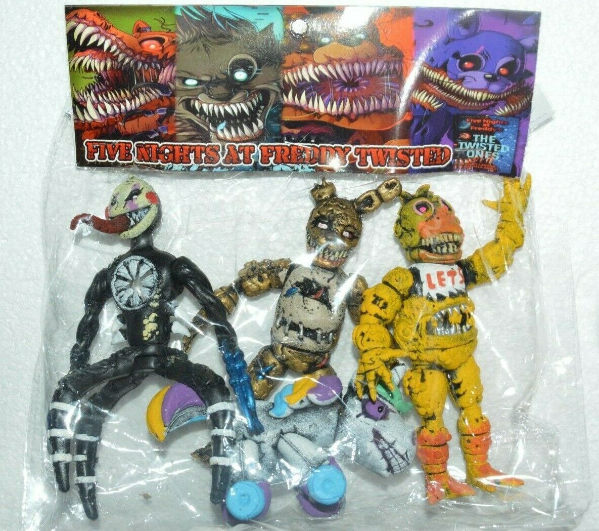 TOY MEXICAN 6 FIGURES FIVE NIGHTS AT FREDDY'S ANIMATRONICS SCRAP TWISTED