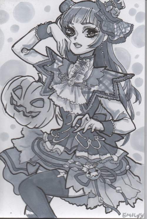 sketch marker commission from last year’s ANYC on a postcard sized manga paper :] Halloween Yoshiko