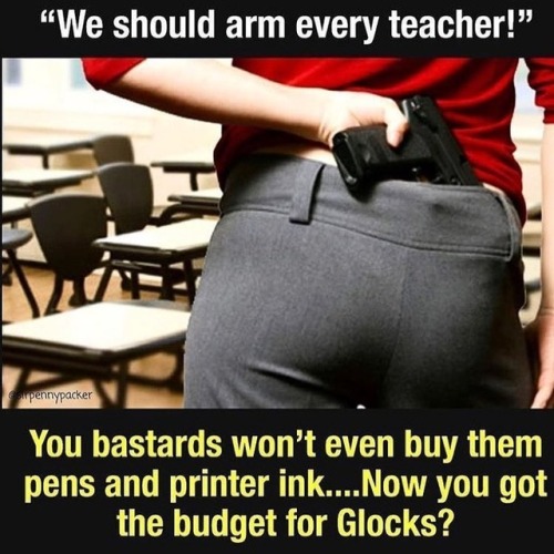 Just saying … plus some teacher are barely able to teach effectively .. now they have to weld a gun with skill too