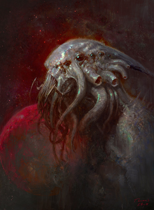 fhtagn-and-tentacles:CTHULHU PORTRAIT  by Thomas Elliott