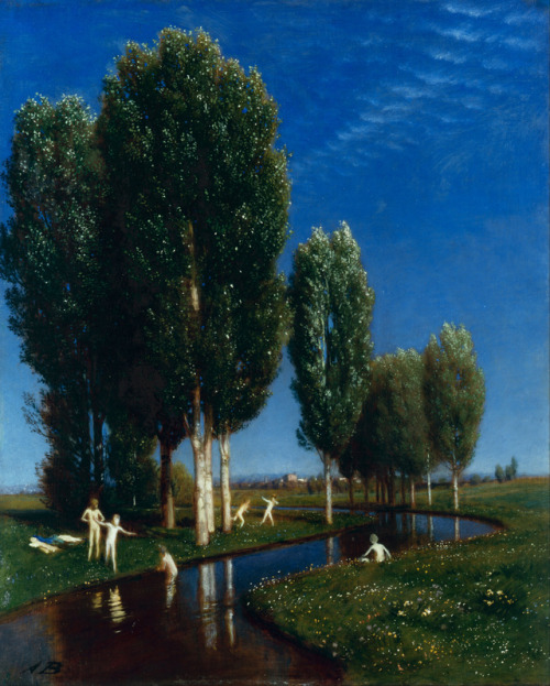 Arnold Bocklin — The Summer’s Day, 1881.  Painting: oil on panel, 61 x 50 cm. Galerie Neue Mei