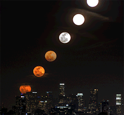  Moon rise captured over Los Angeles  
