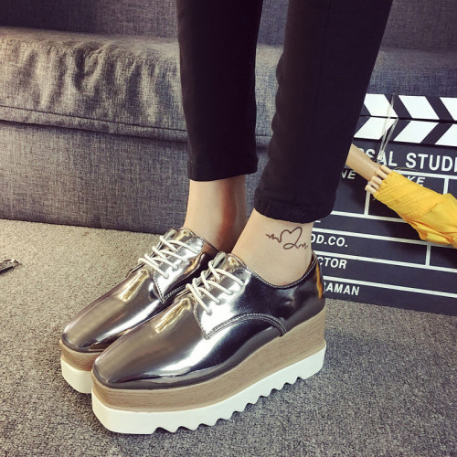 silver platform oxfords