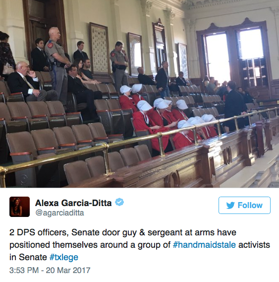micdotcom: Women wore red ‘Handmaid’s Tale’ robes to Texas Senate in protest
