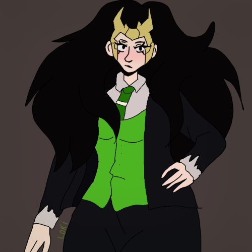 I Tried To Draw Loki, The President, And It Turned Out Like This, And He Pretended To Me As A Girl