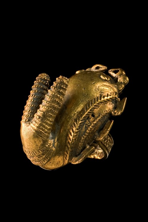 Golden ringsin form of a scorpion and a lion, Ghana, Ashanti (1, 2)Read more: http://www.tribal-art-