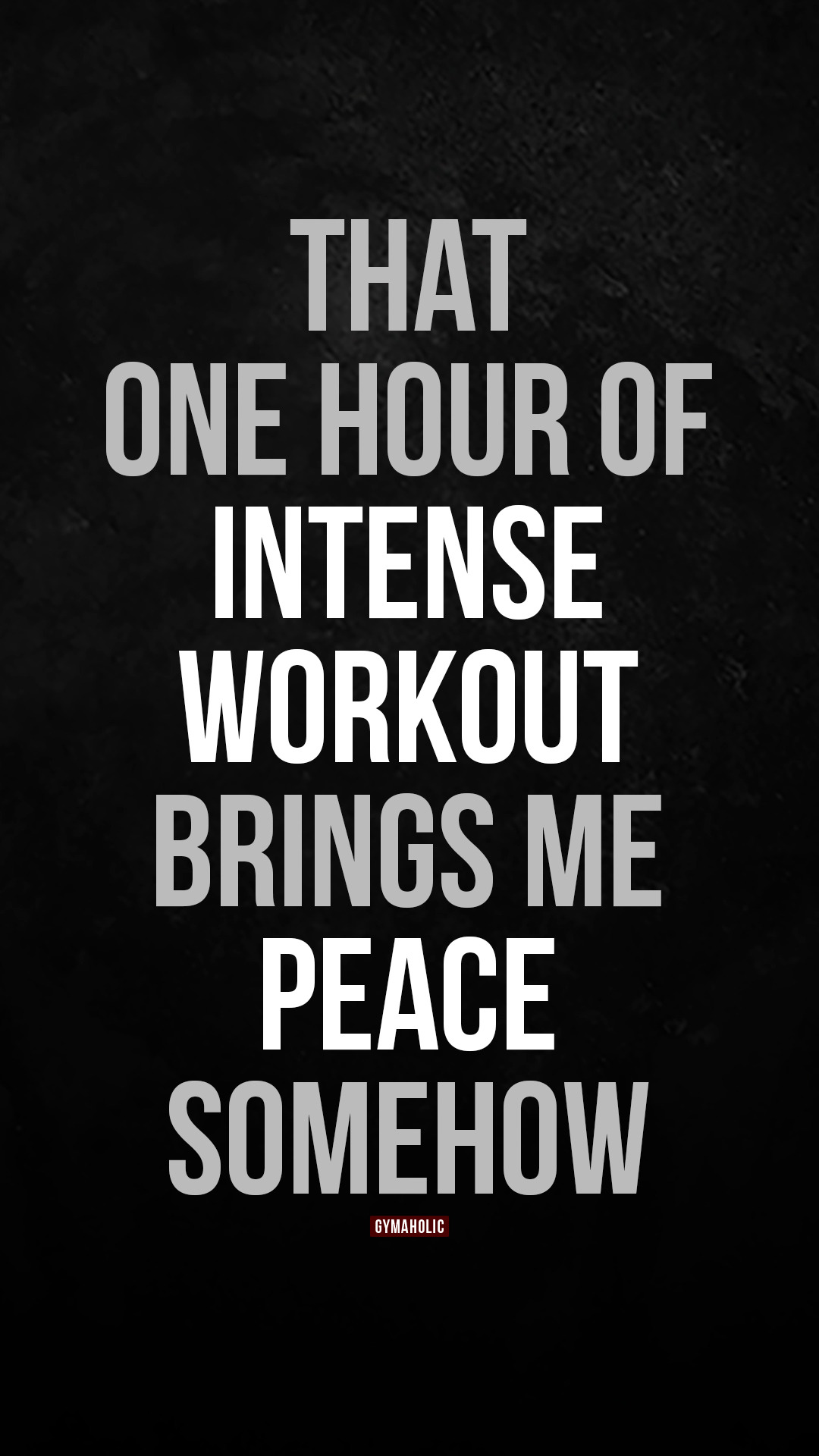 That one hour of intense workout brings me peace somehow