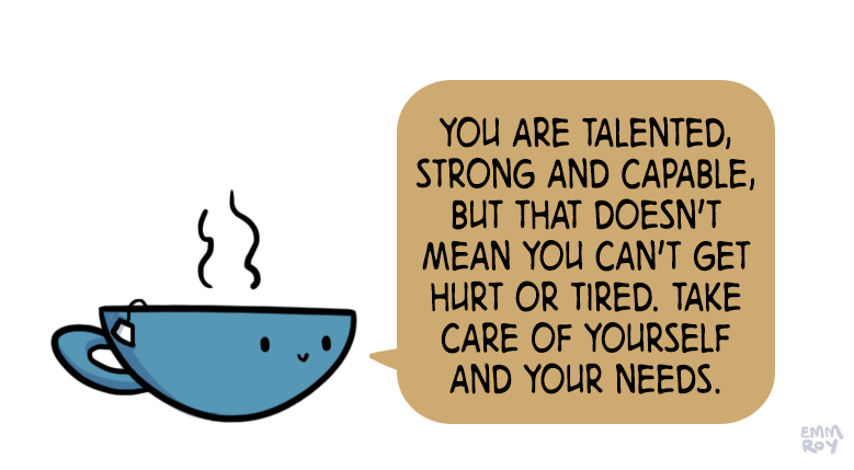 positivedoodles:  [drawing of a blue teacup saying “You are talented, strong and