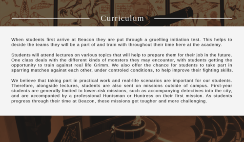 rooster-tumble: Beacon Academy: A Guide for New Students