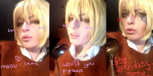 Some derps while cutting/styling the Alsiel wig hehe