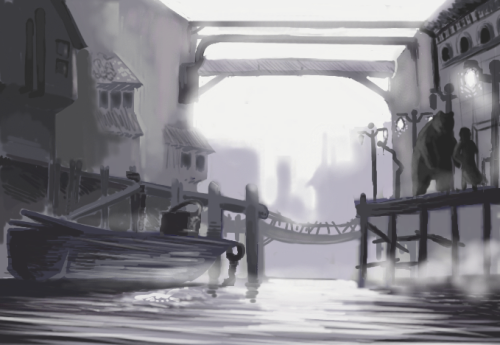 Some worldbuild nosense. The scene was done as a collab with a friend.:3
