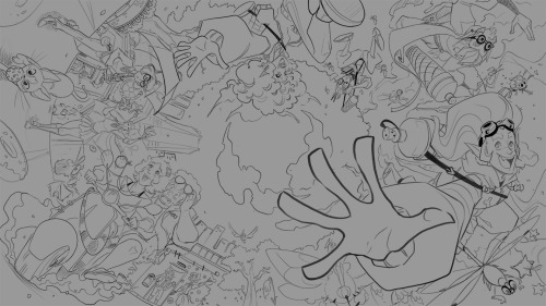 Bottled Up Poster - WIP 1Honed the sketch on stream of this big BUP art project I decided to start. 