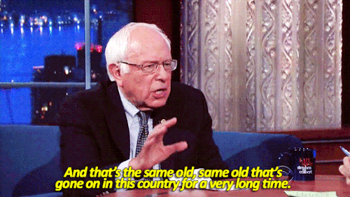 sandandglass:  Bernie Sanders on The Late Show 