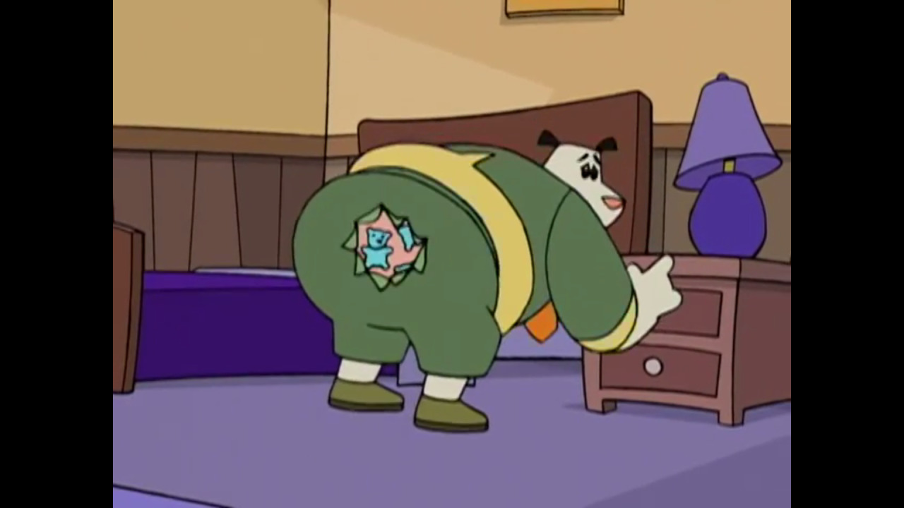 Yet another Steamer pic! Steamer tries to put on a suit that’s way too small for
