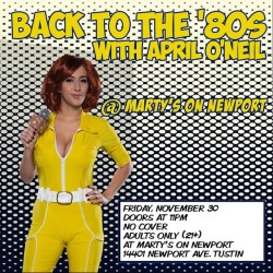 I’ll be DJing late this Friday night in Tustin! Come out for excellent 80’s tunes! 💕 (at Marty&rsquo;s On Newport) https://www.instagram.com/p/BqsyNjNBuH1/?utm_source=ig_tumblr_share&amp;igshid=ery7pa8e1mz