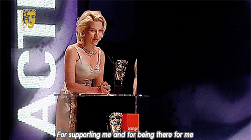 Scarlett accepts the BAFTA for Leading Actress in 2004